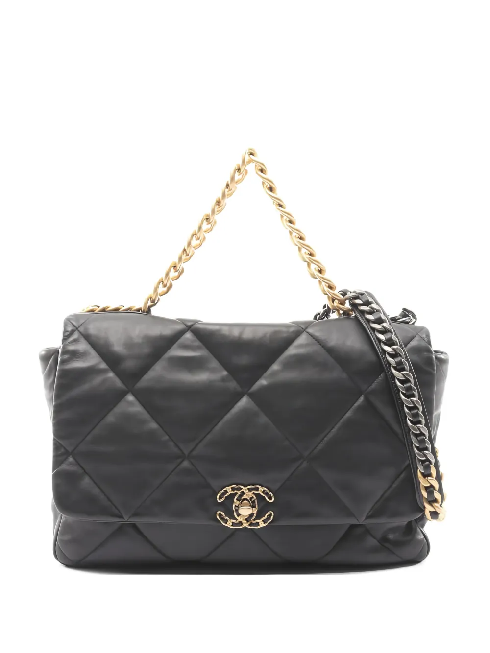 CHANEL Pre-Owned 2021 19 Flap chain-strap shoulder bag - Nero
