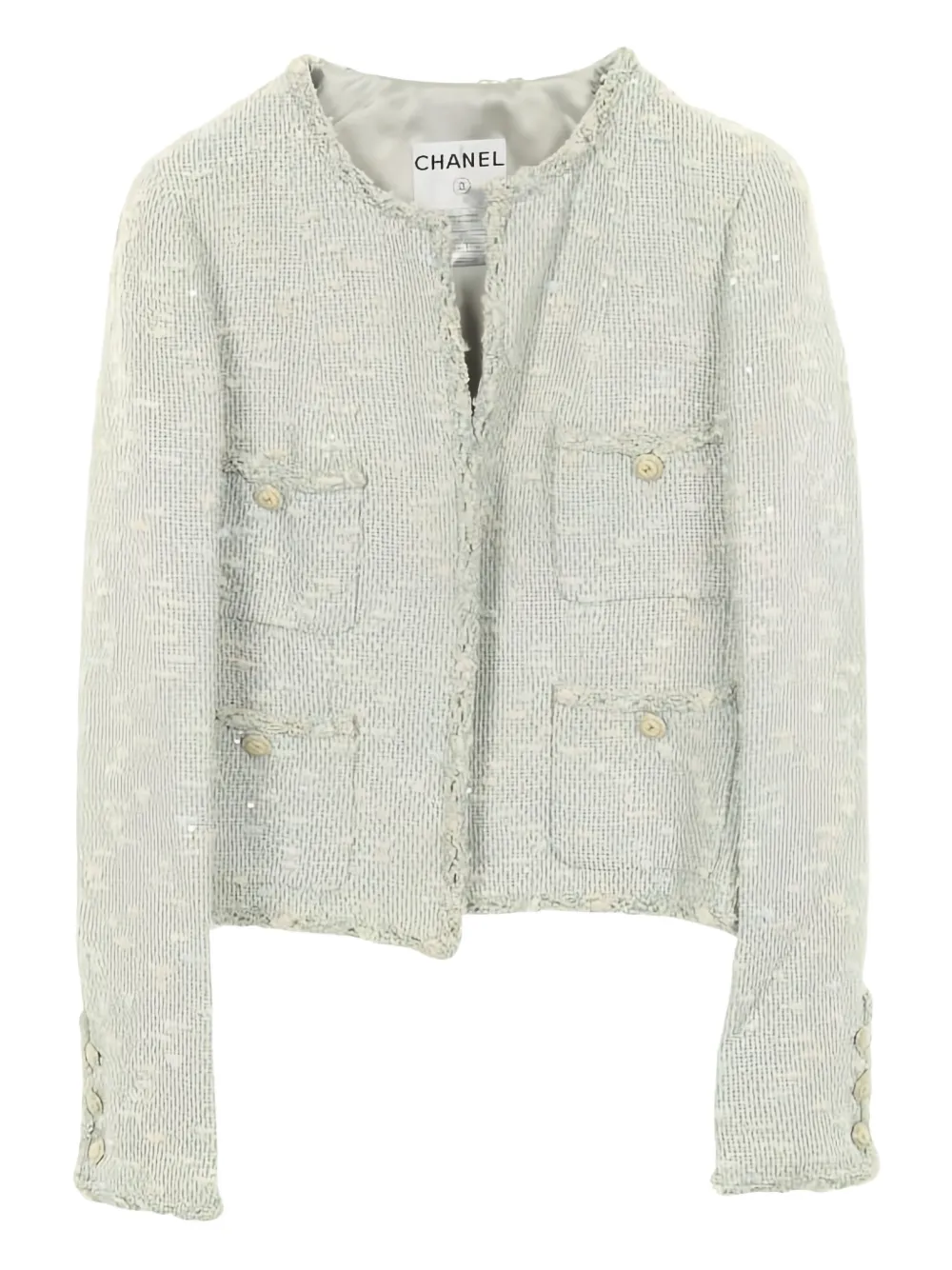 CHANEL Pre-Owned front-pocket fitted jacket - Blu