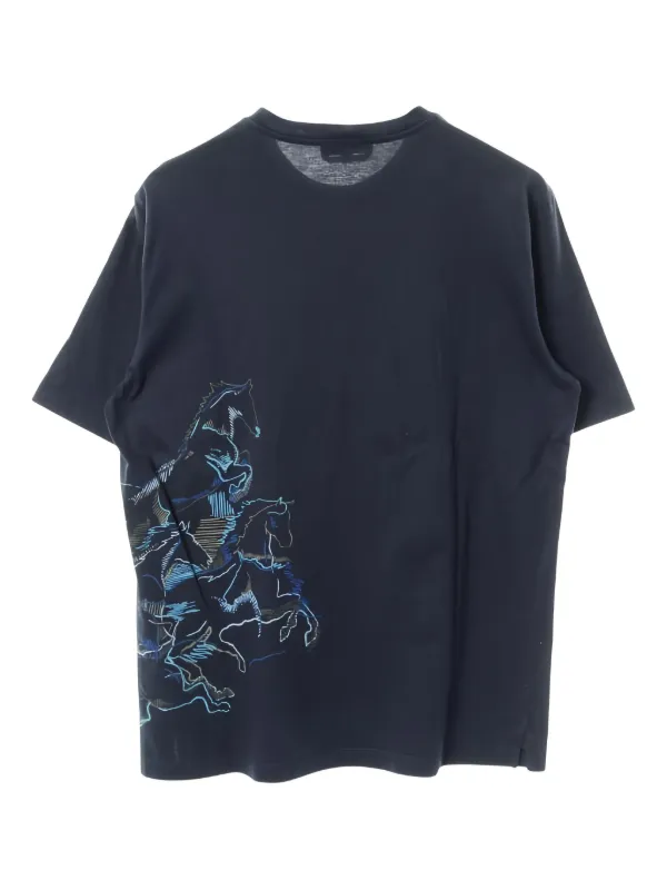 Hermès Pre-Owned graphic-print T-shirt | Blue | FARFETCH
