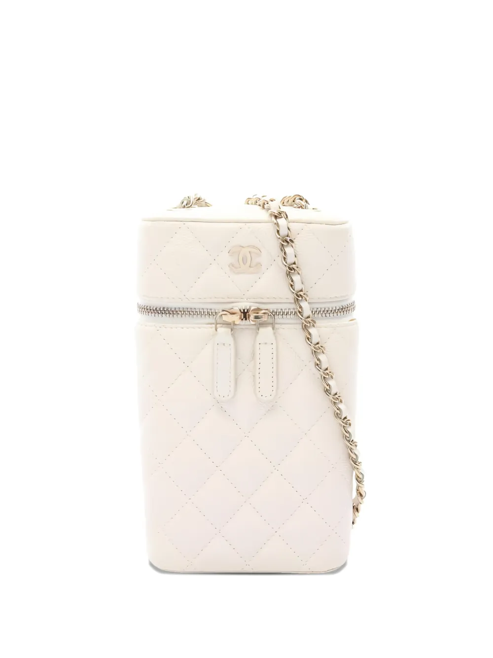 CHANEL Pre-Owned 2021s Diamond-quilted mini crossbody bag - Bianco