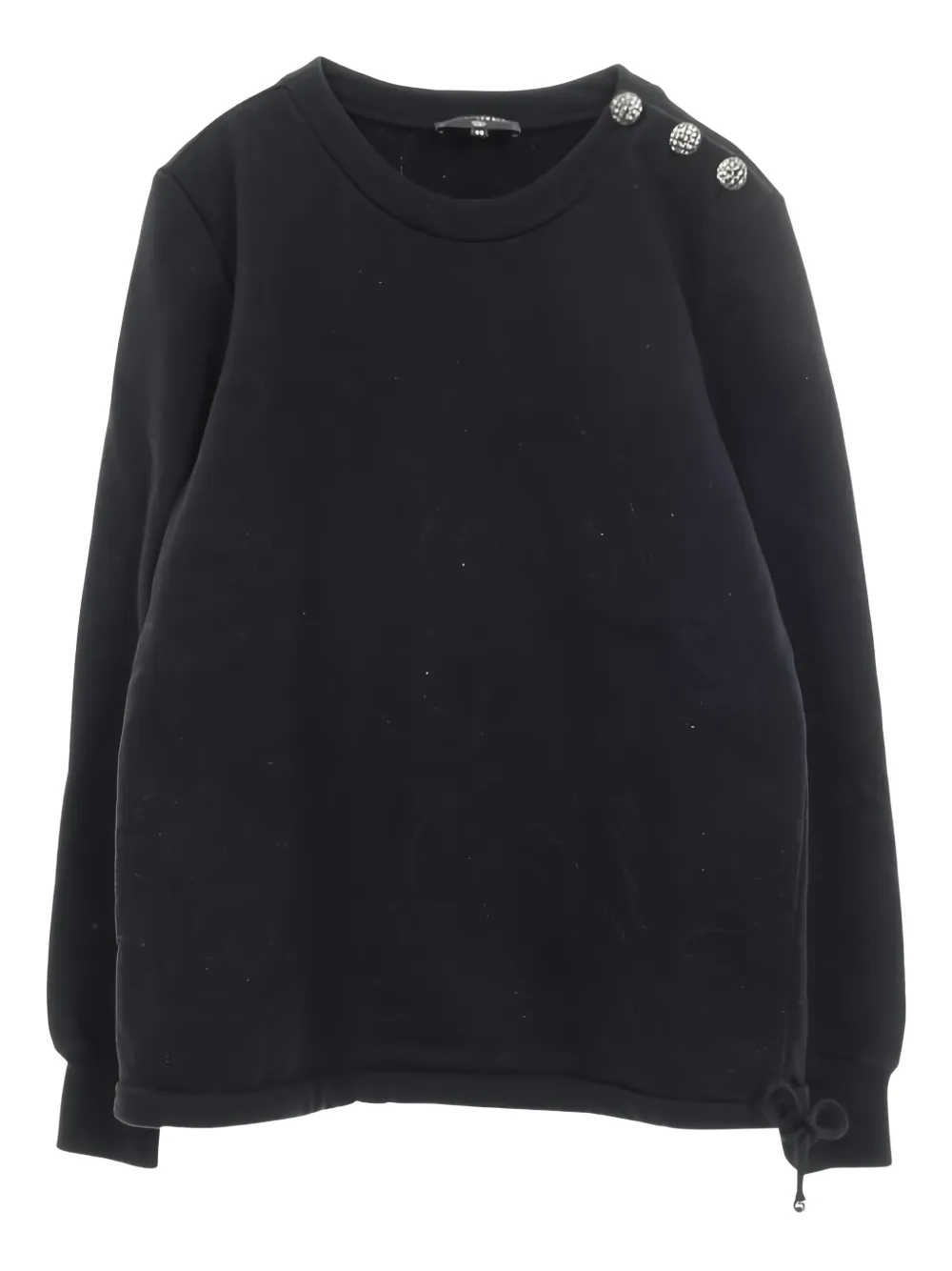 CHANEL Pre-Owned 1986-1988 Camellia button sweatshirt - Nero