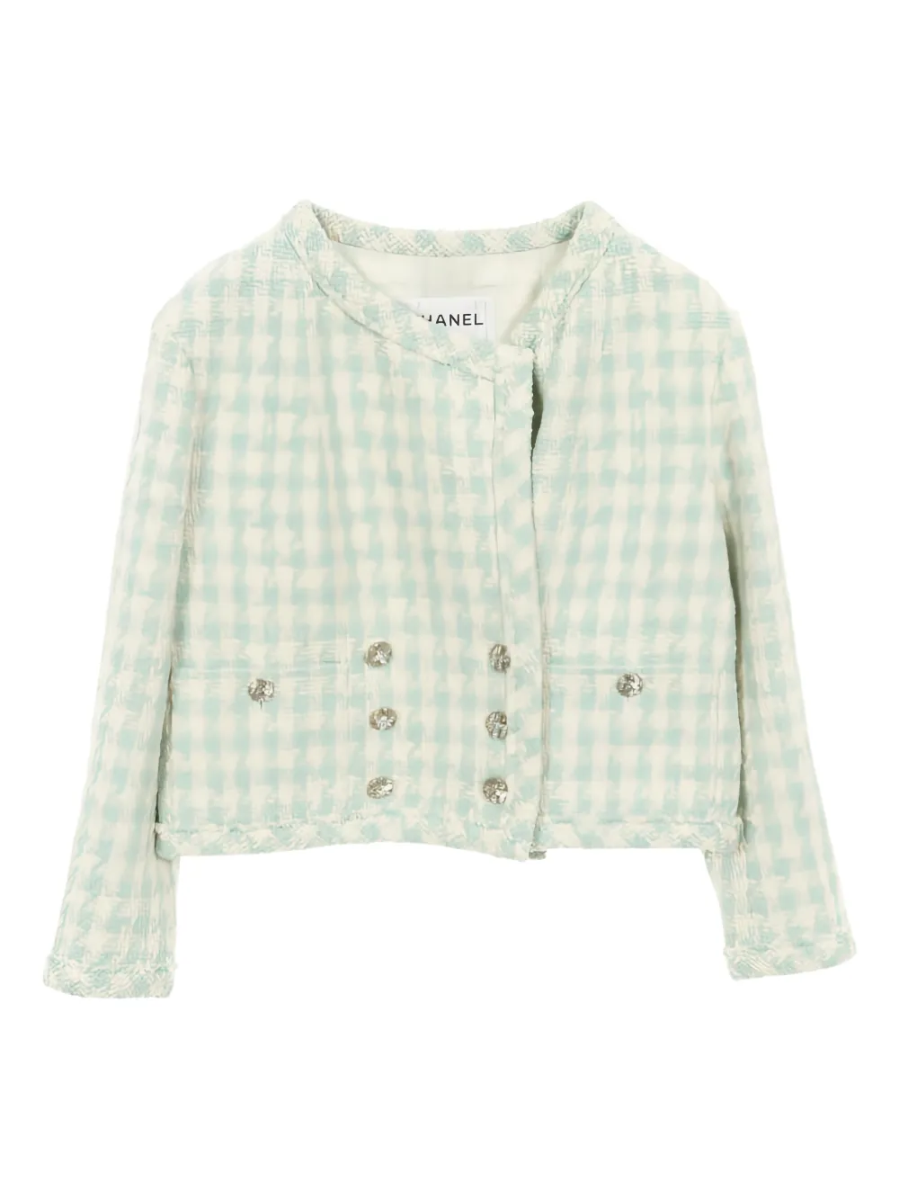 CHANEL Pre-Owned 1986-1988 button tweed jacket - Blau