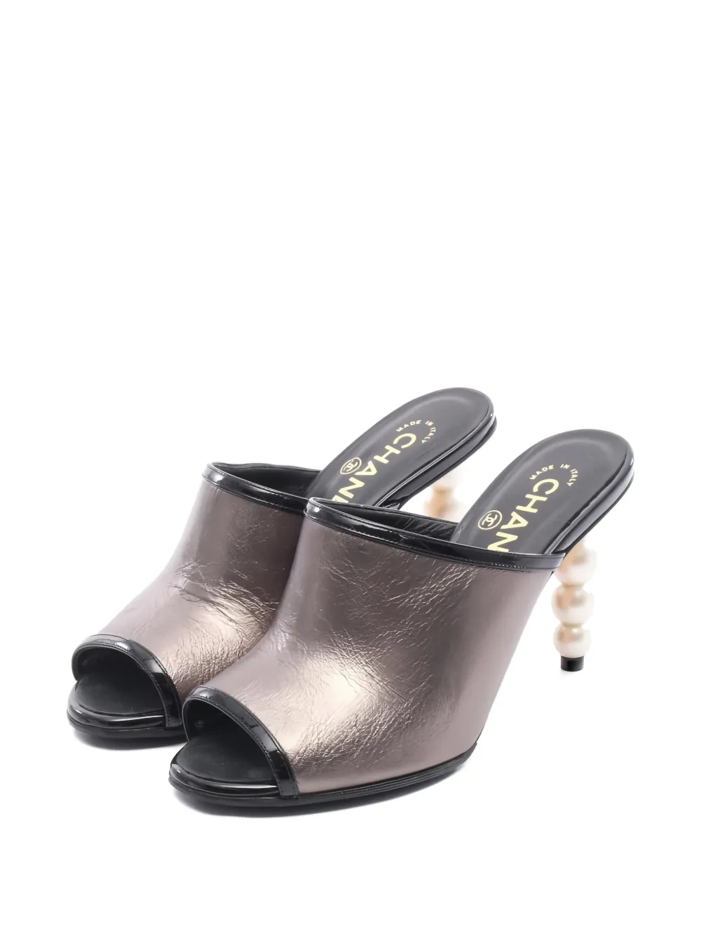 CHANEL Pre-Owned 1986-1988 pearl-embellished sandals - Zilver