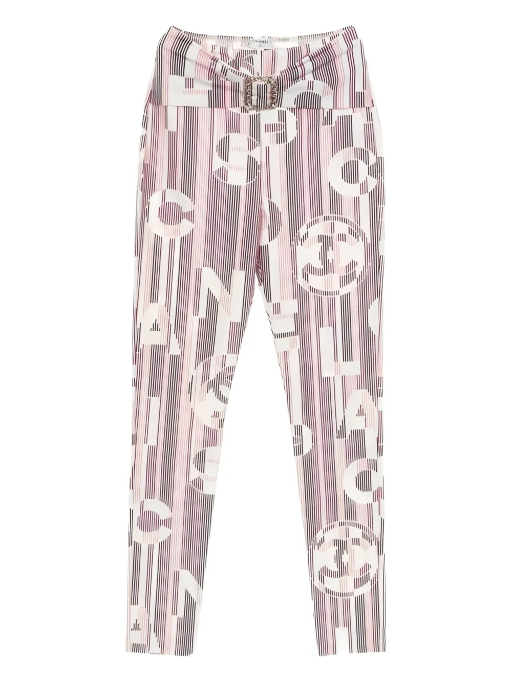 CHANEL Pre-Owned buckled trousers - Bianco