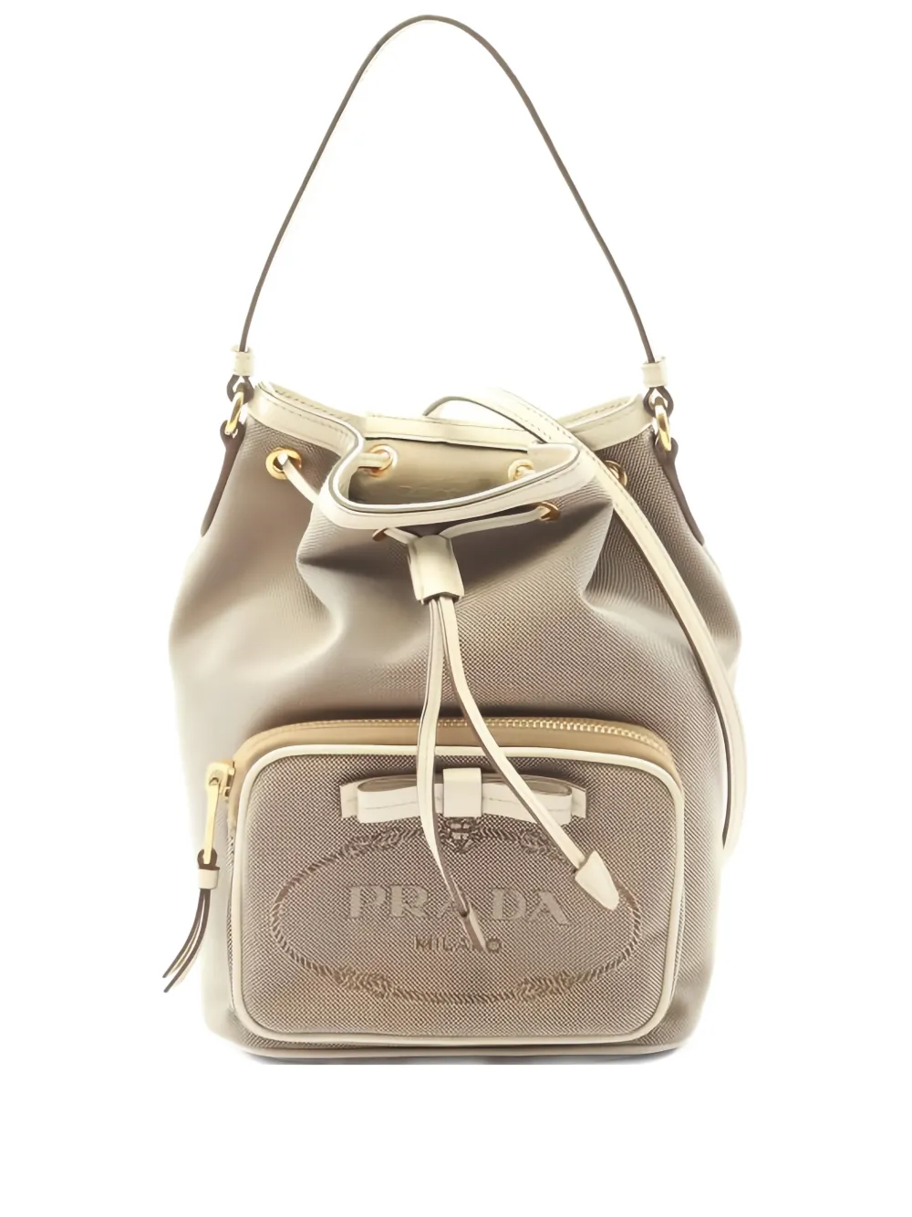 Prada Pre-Owned Borsa a secchiello con logo anni 2010 - Toni neutri