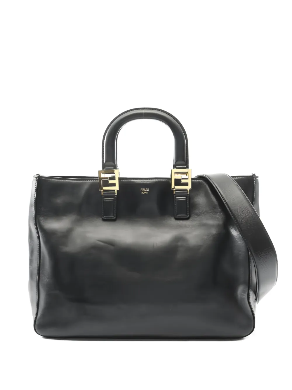 Fendi Pre-Owned 2010s medium FF leather tote bag - Nero