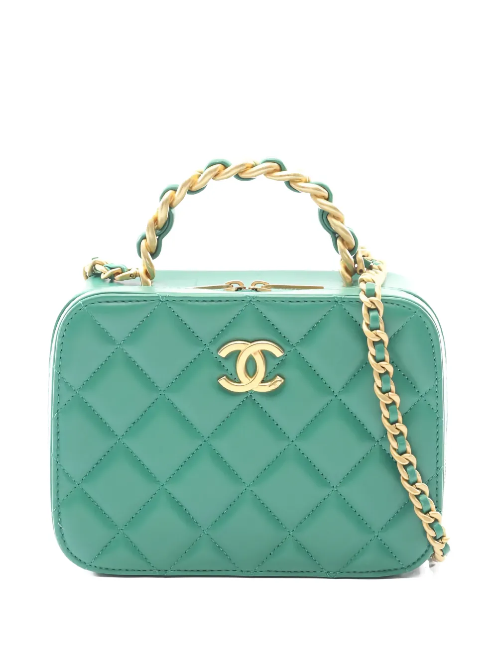 CHANEL Pre-Owned 2021 chain vanity bag - Verde
