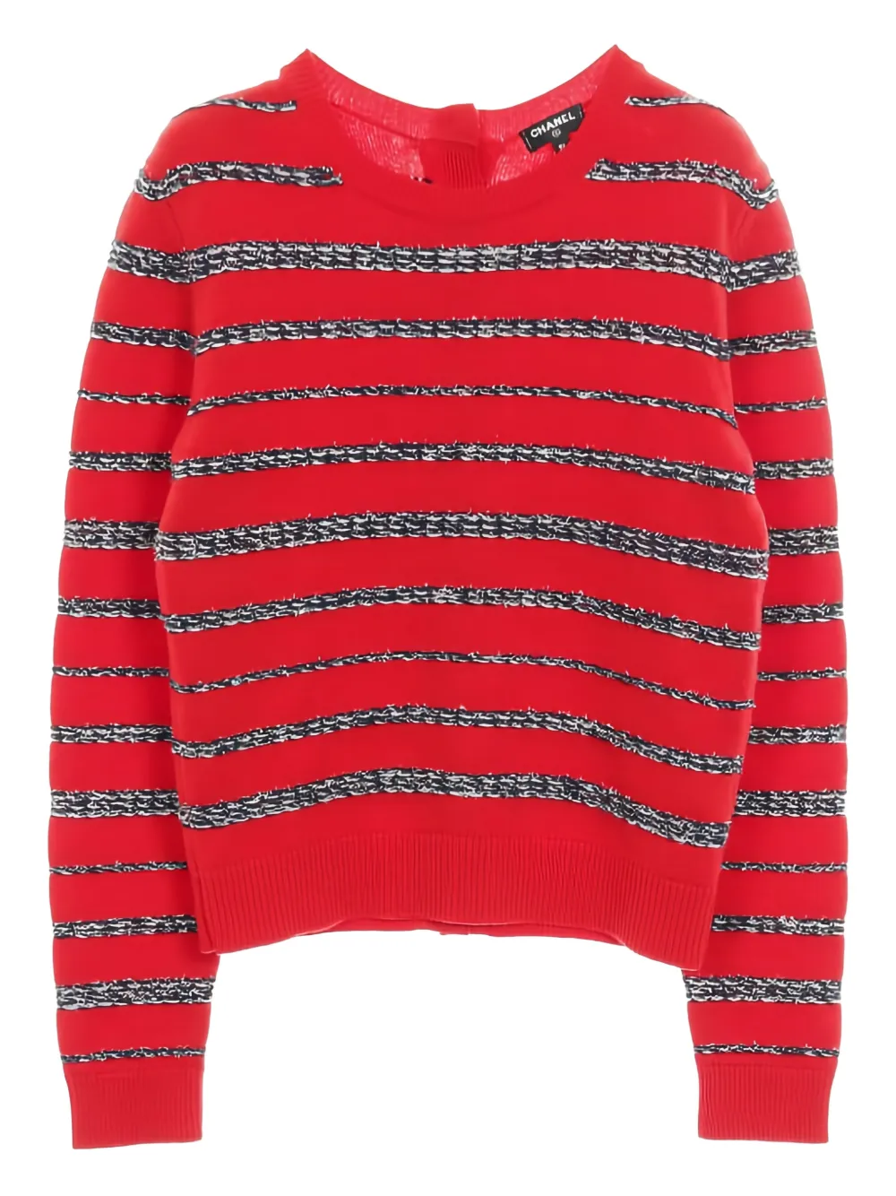 CHANEL Pre-Owned 1986-1988 striped buttoned cardigan - Rosso