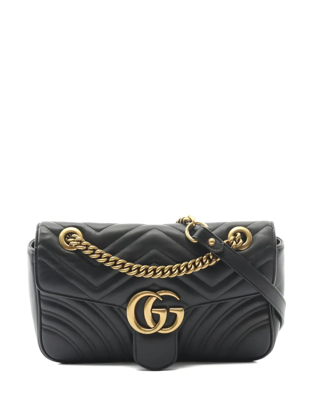 Gucci Pre-Owned 2010s quilting chain small shoulder bag - Black