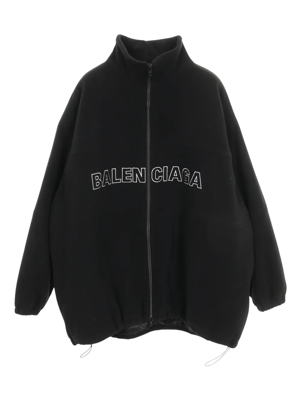 Balenciaga Pre-Owned logo-print zip-up wool jacket - Nero