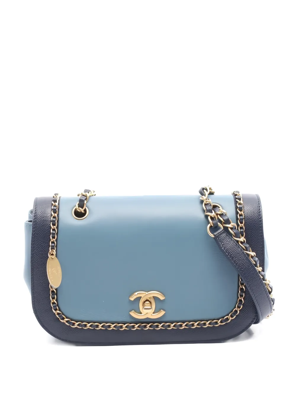 CHANEL Pre-Owned 2019 chain flap cross body bag - Blu