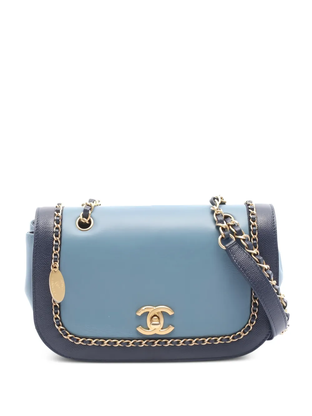 CHANEL Pre-Owned 2019 chain flap cross body bag - Blu