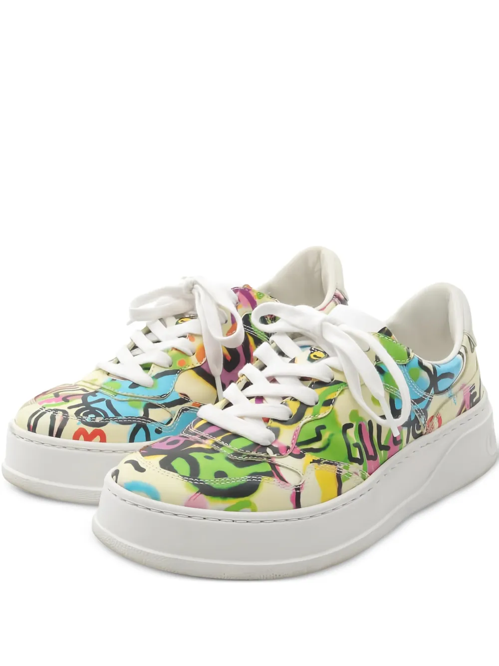 Gucci Pre-Owned 2000s interlocking G leather sneakers - Nude