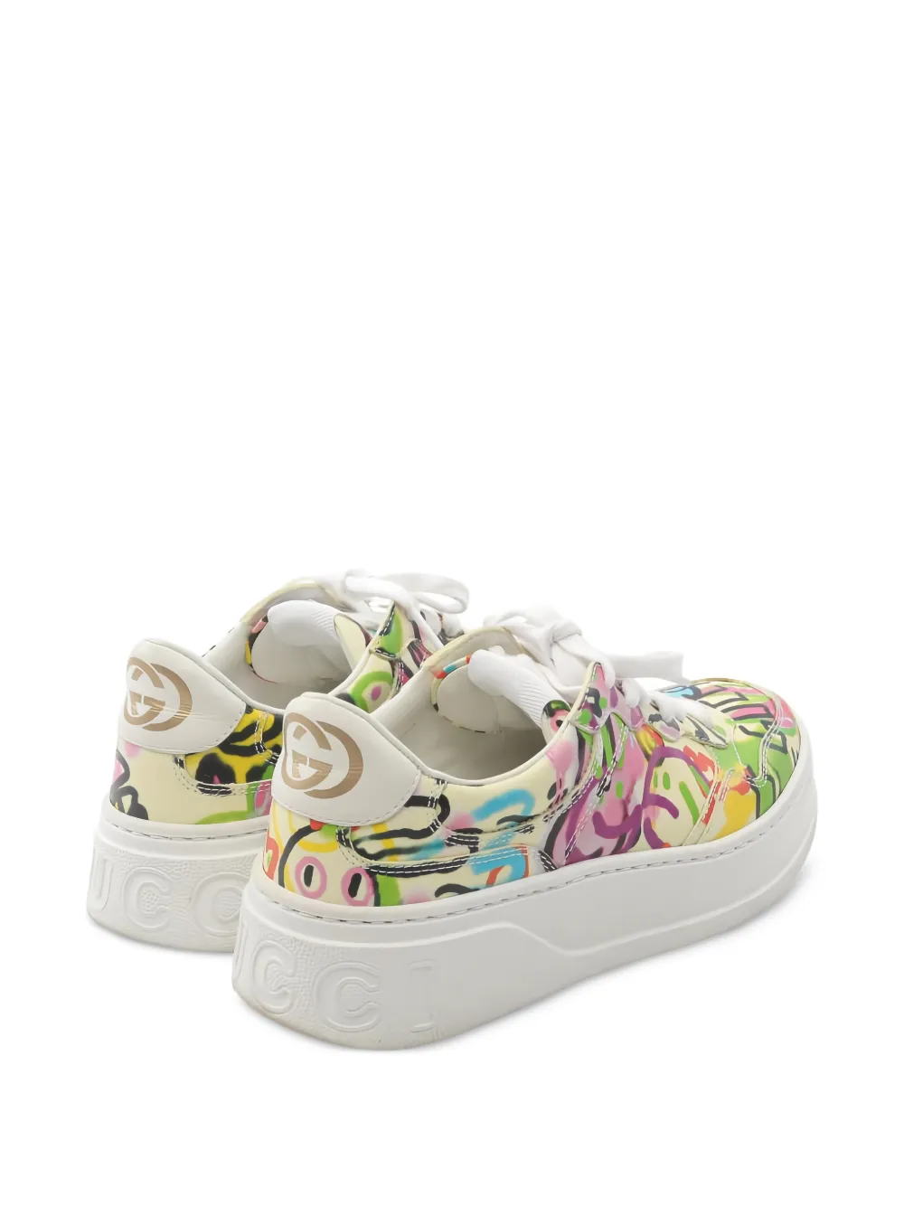 Gucci Pre-Owned 2000s interlocking G leather sneakers - Beige