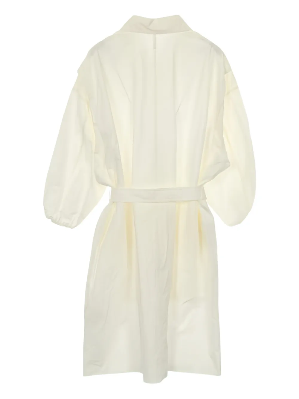 Herm&egrave;s Pre-Owned Jurk met ceintuur en shirtkraag - Wit