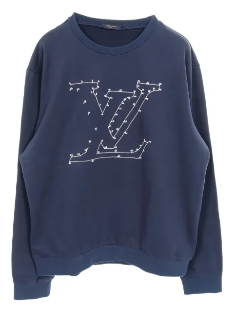 Louis Vuitton Pre-Owned 2010s stitch-print crew-neck sweatshirt