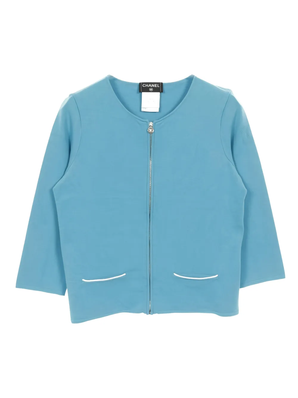CHANEL Pre-Owned zip-up cardigan - Blu