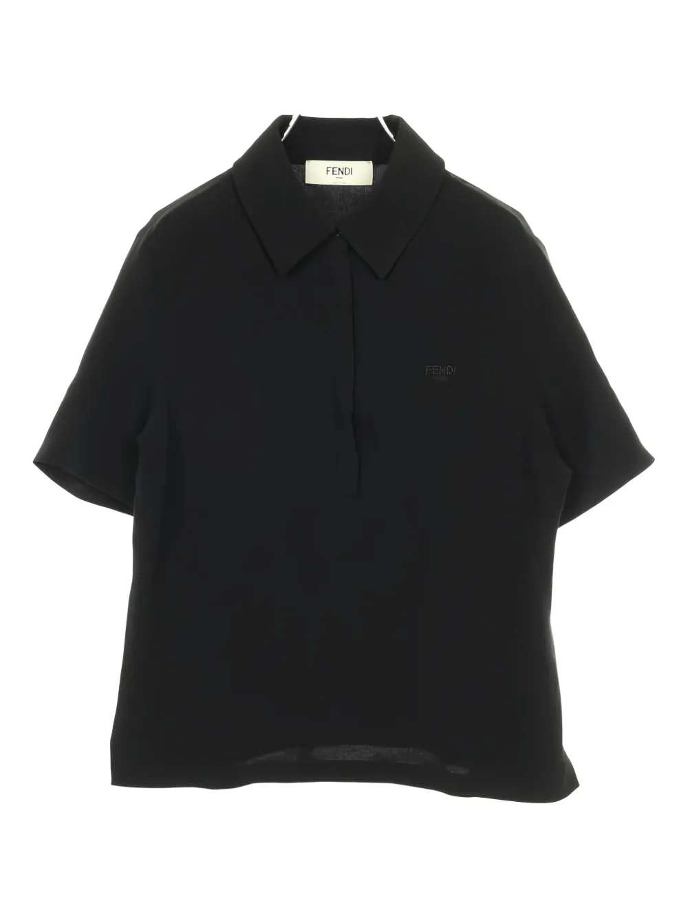 Fendi Pre-Owned 10s logo-detail short-sleeve polo shirt - Nero
