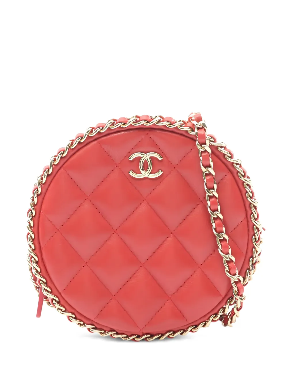 CHANEL Pre-Owned 2019 matelasse chain bag - Rosso