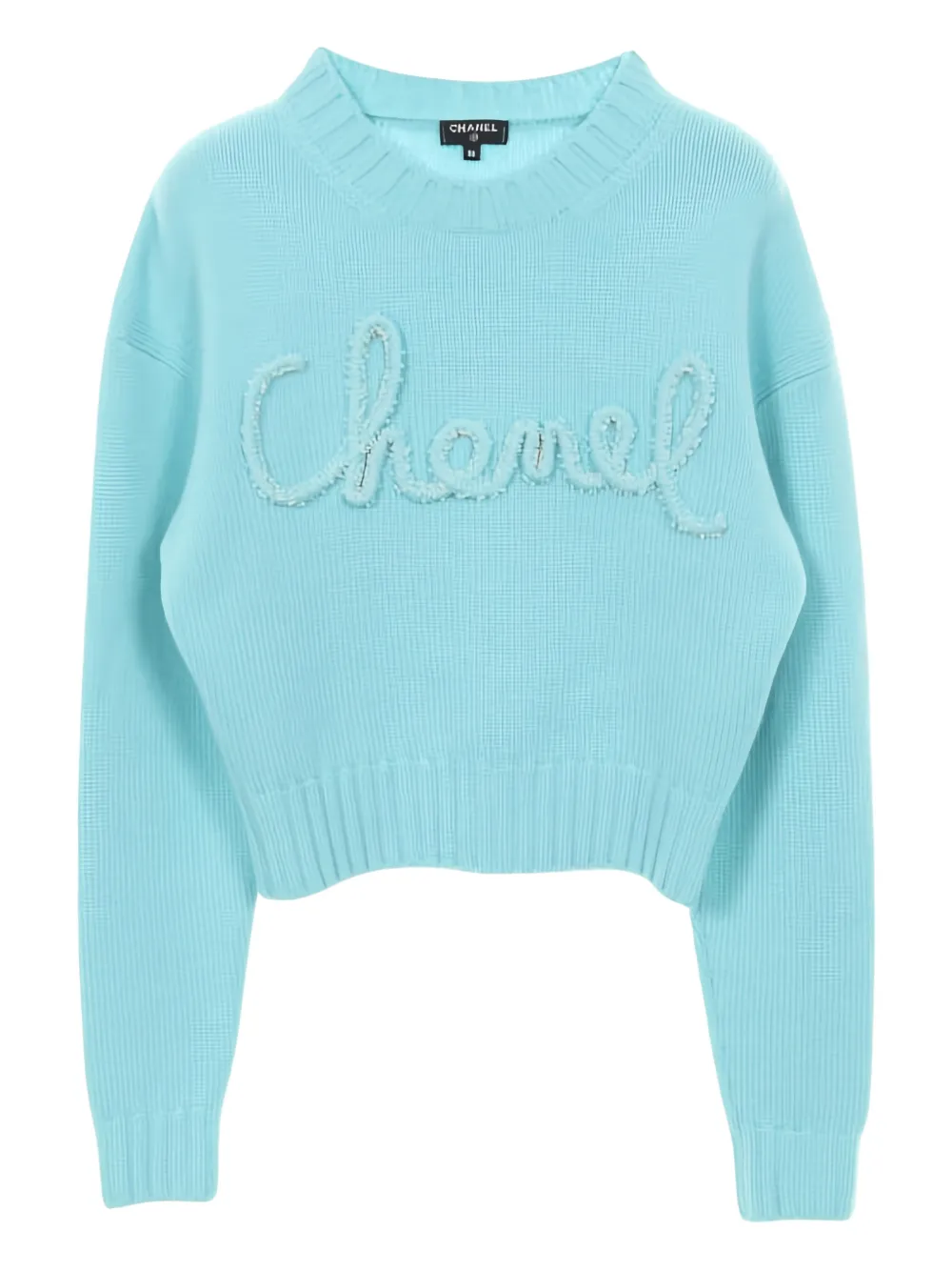 CHANEL Pre-Owned 1986-1988 logo beads sweater - Blau