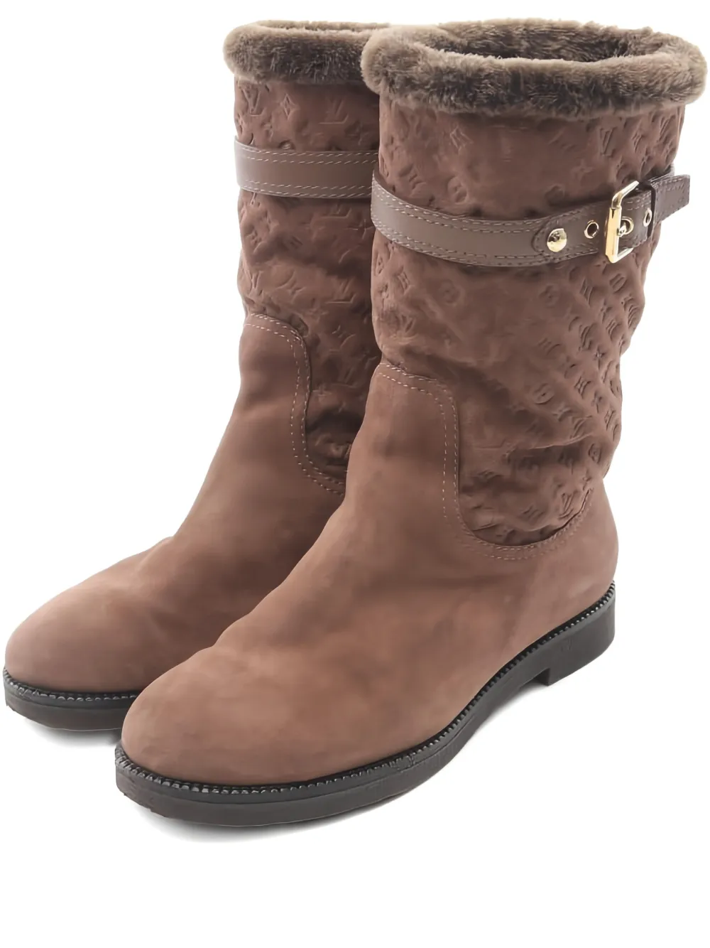 Louis Vuitton Pre-Owned 2011 Mouton Stiefel mit Monogramm - Braun