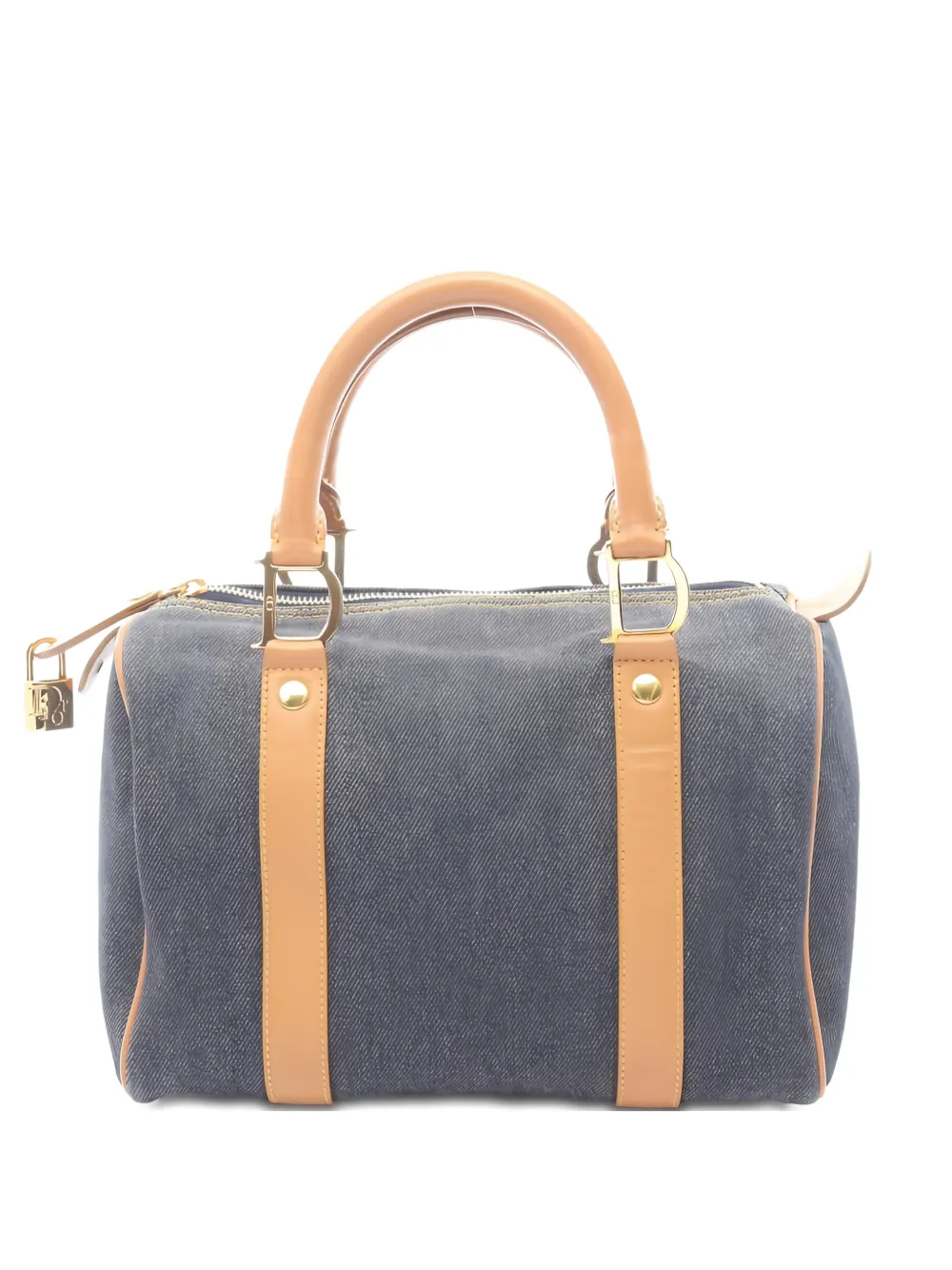 Christian Dior Pre-Owned 2010s mini leather-trim Boston bag - Blu