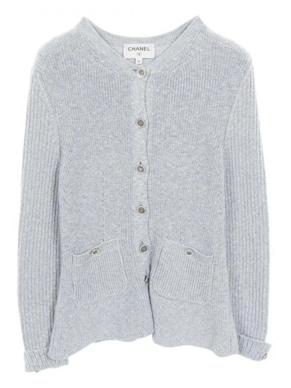 CHANEL Pre-Owned ribbed buttoned cardigan - Grau