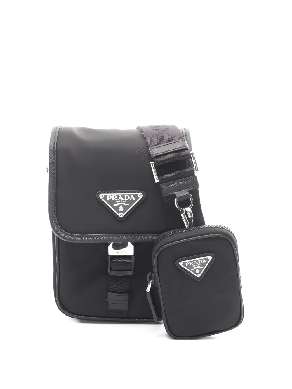 Prada Pre-Owned Borsa a spalla con placca logo anni 2020 - Nero