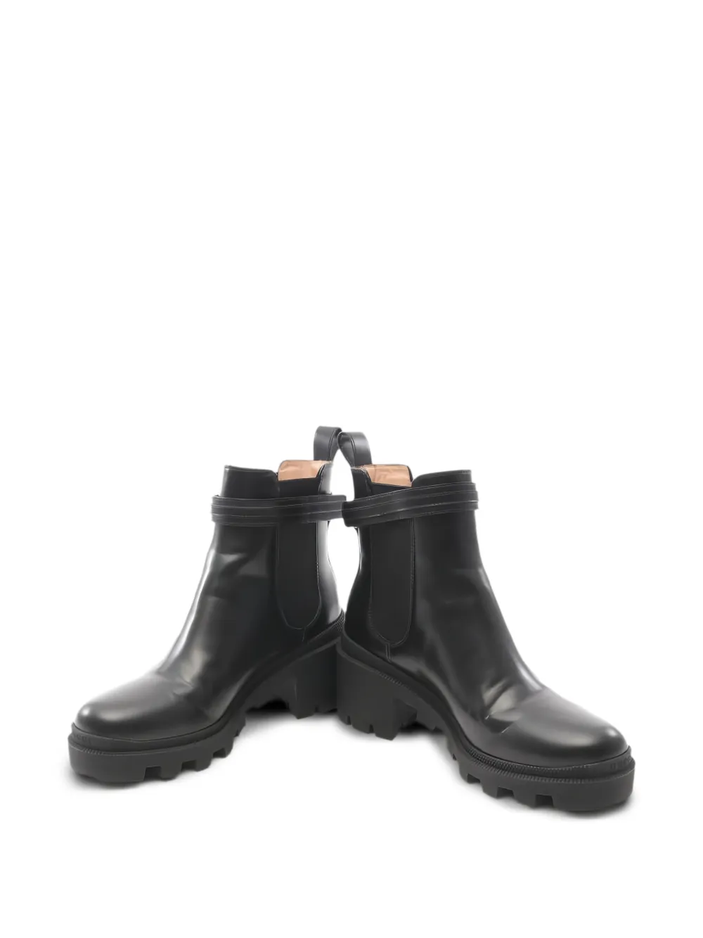 Gucci Pre-Owned 2010s side-gore logo mid-heel boots - Zwart