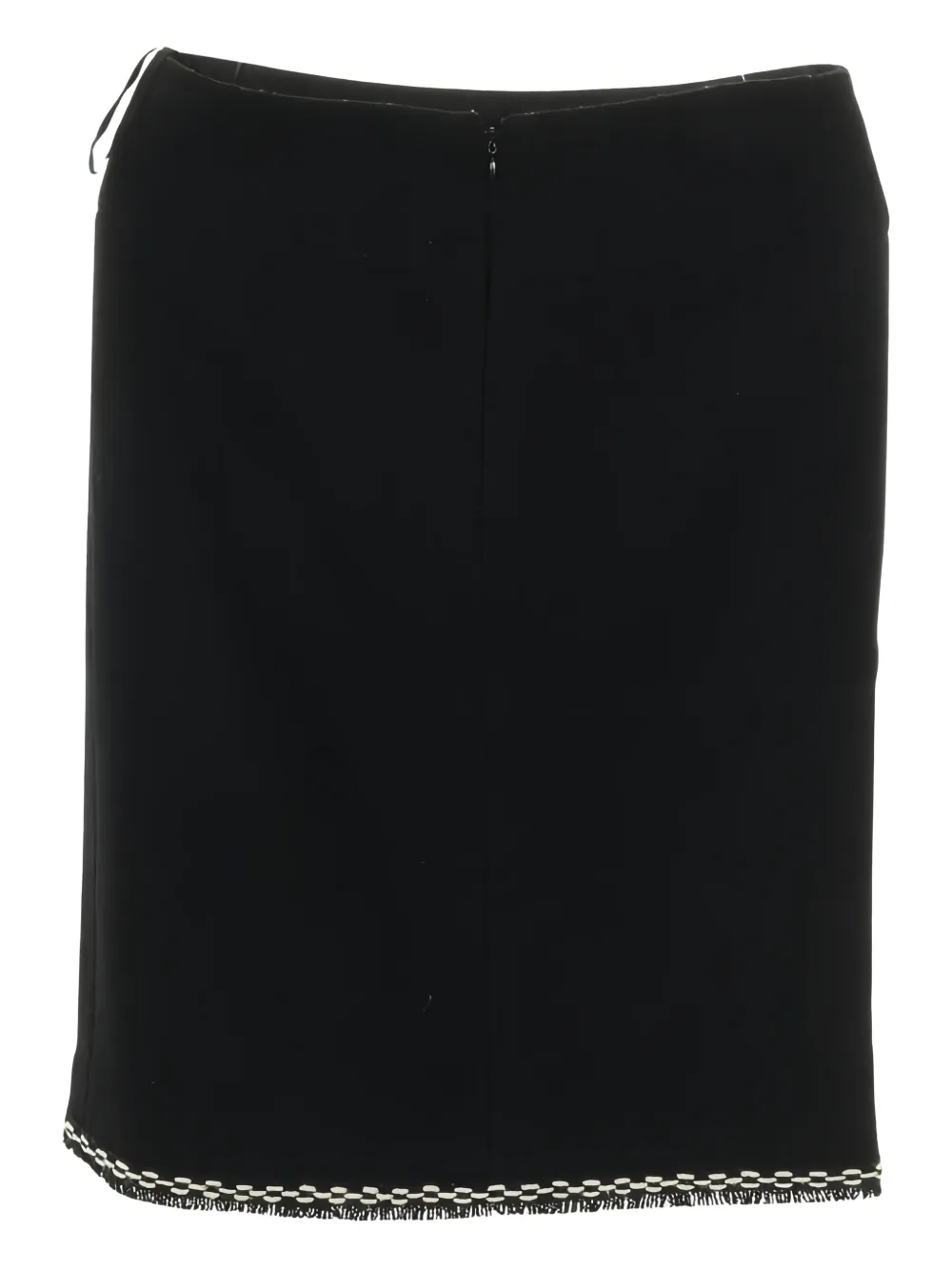 CHANEL Pre-Owned 1986-1988 tweed fringed midi skirt - Nero