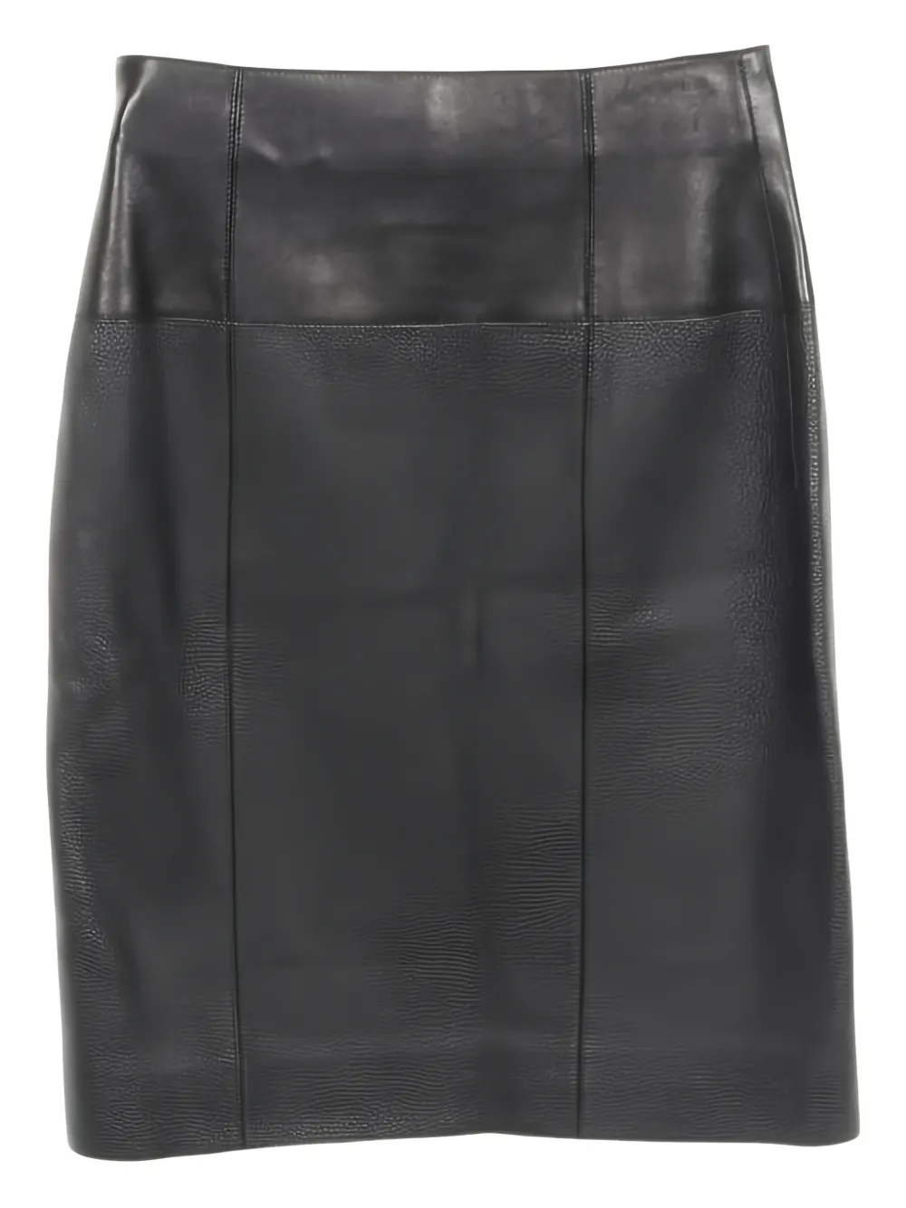 Herm&egrave;s Pre-Owned 2010 Serie leren midi-rok - Zwart