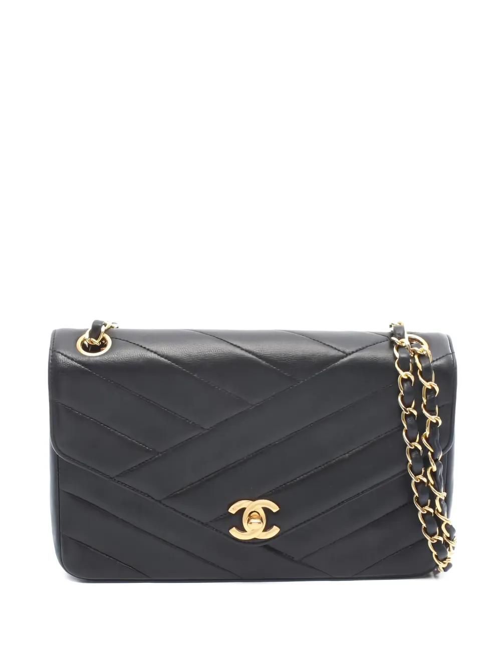 CHANEL Pre-Owned 1989-1991 stitch chain cross body bag - Nero
