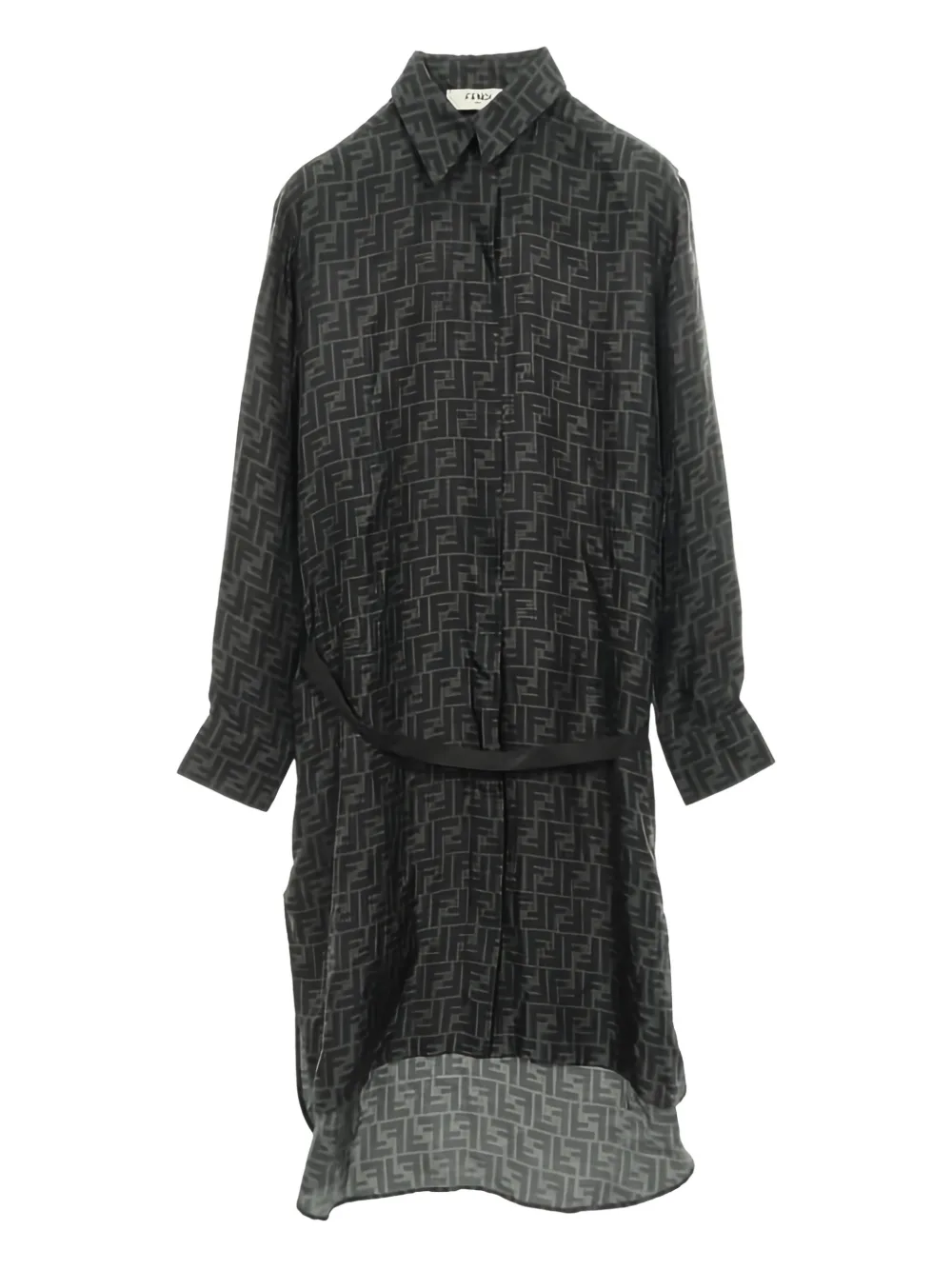 Fendi Pre-Owned 2000s zucca shirt midi dress - Grigio
