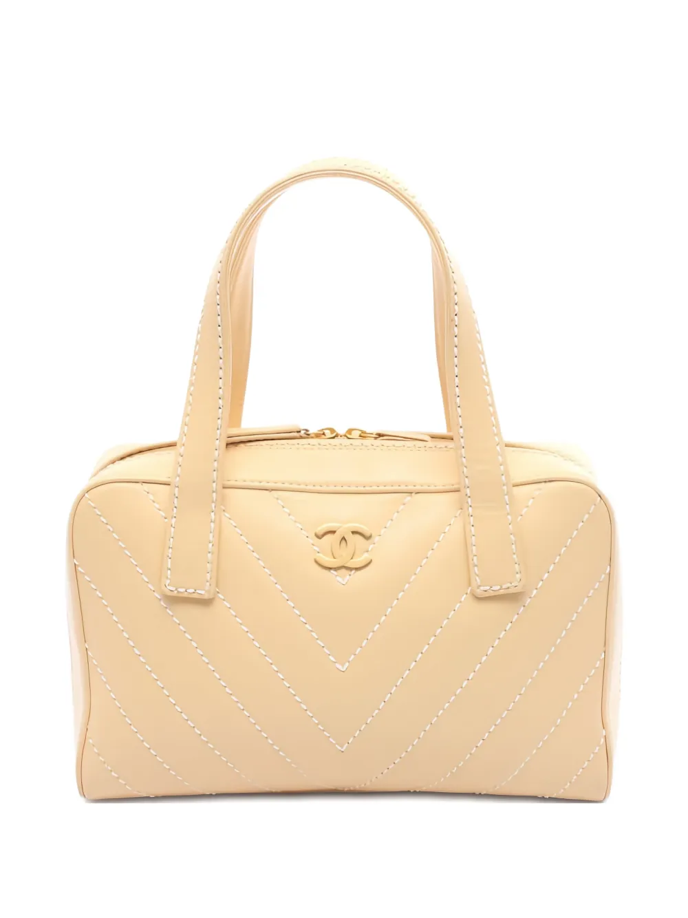 CHANEL Pre-Owned 2004-2005 stitch chevron tote bag - Toni neutri