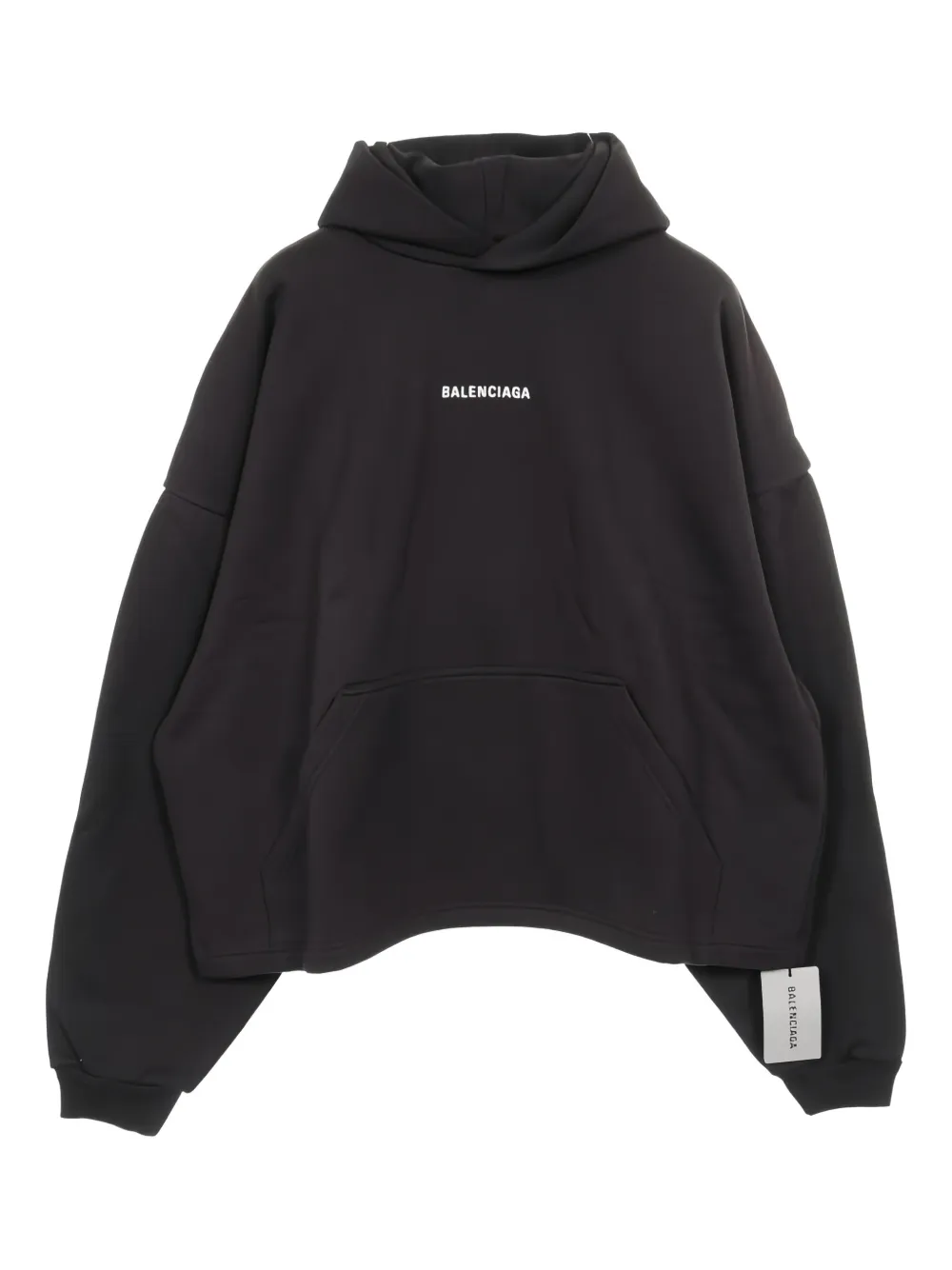 Pre-owned Balenciaga Logo-embroidered Hoodie In Black