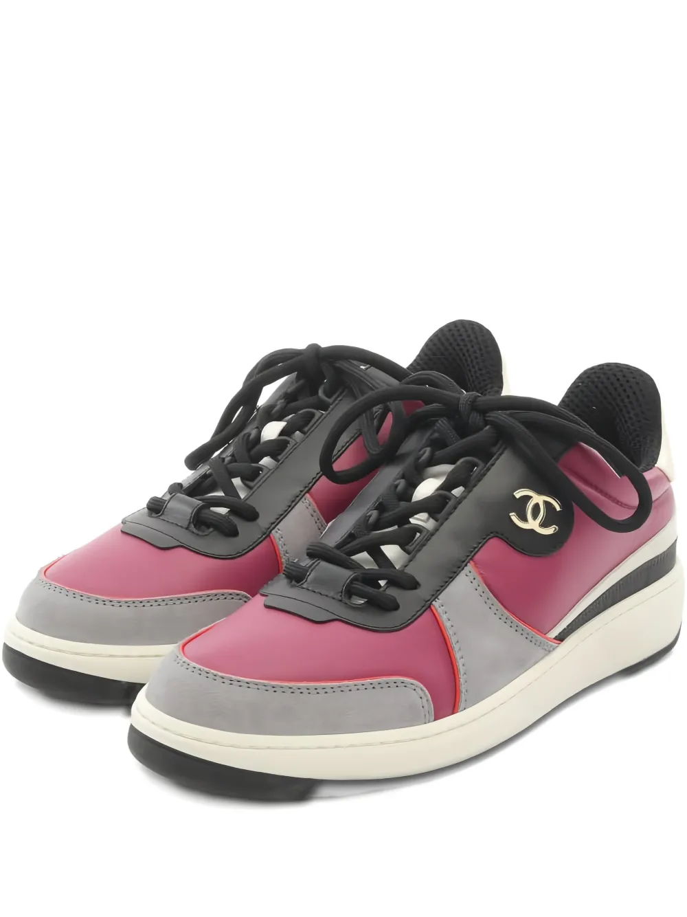 CHANEL Pre-Owned 1986-1988 coco mark leather sneakers - Rosa