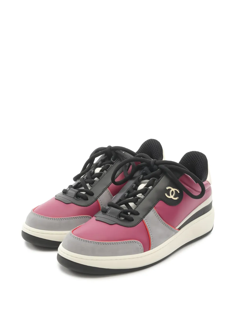 CHANEL Pre-Owned 1986-1988 coco mark leather sneakers - Rosa