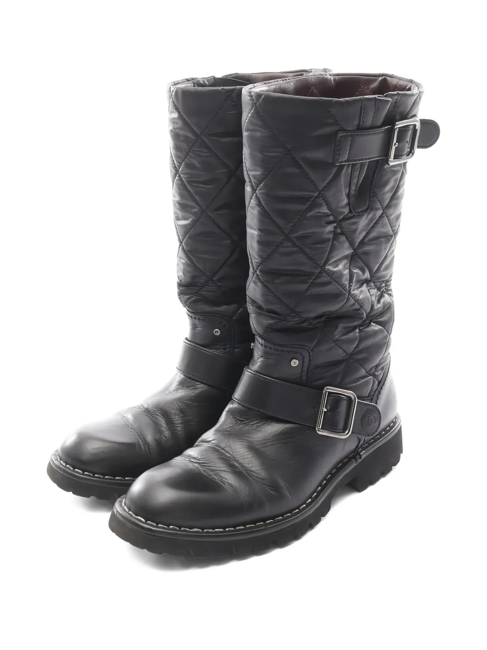 CHANEL Pre-Owned 1986-1988 quilted leather boots - Nero
