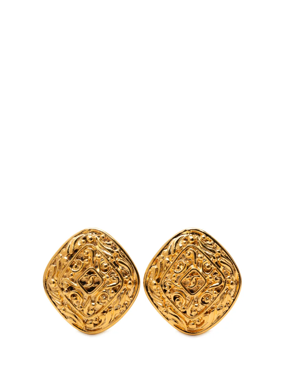 CHANEL Pre-Owned Orecchini a clip CC placcati in oro 1970-1980