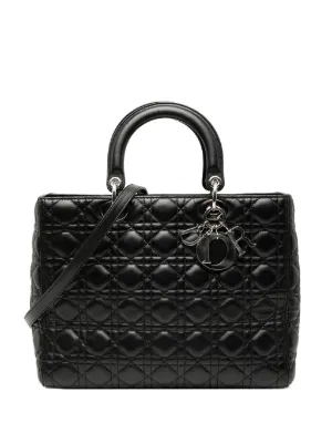 Christian Dior Pre-Owned 2020s Cannage Lady Dior Tote Bag | Black