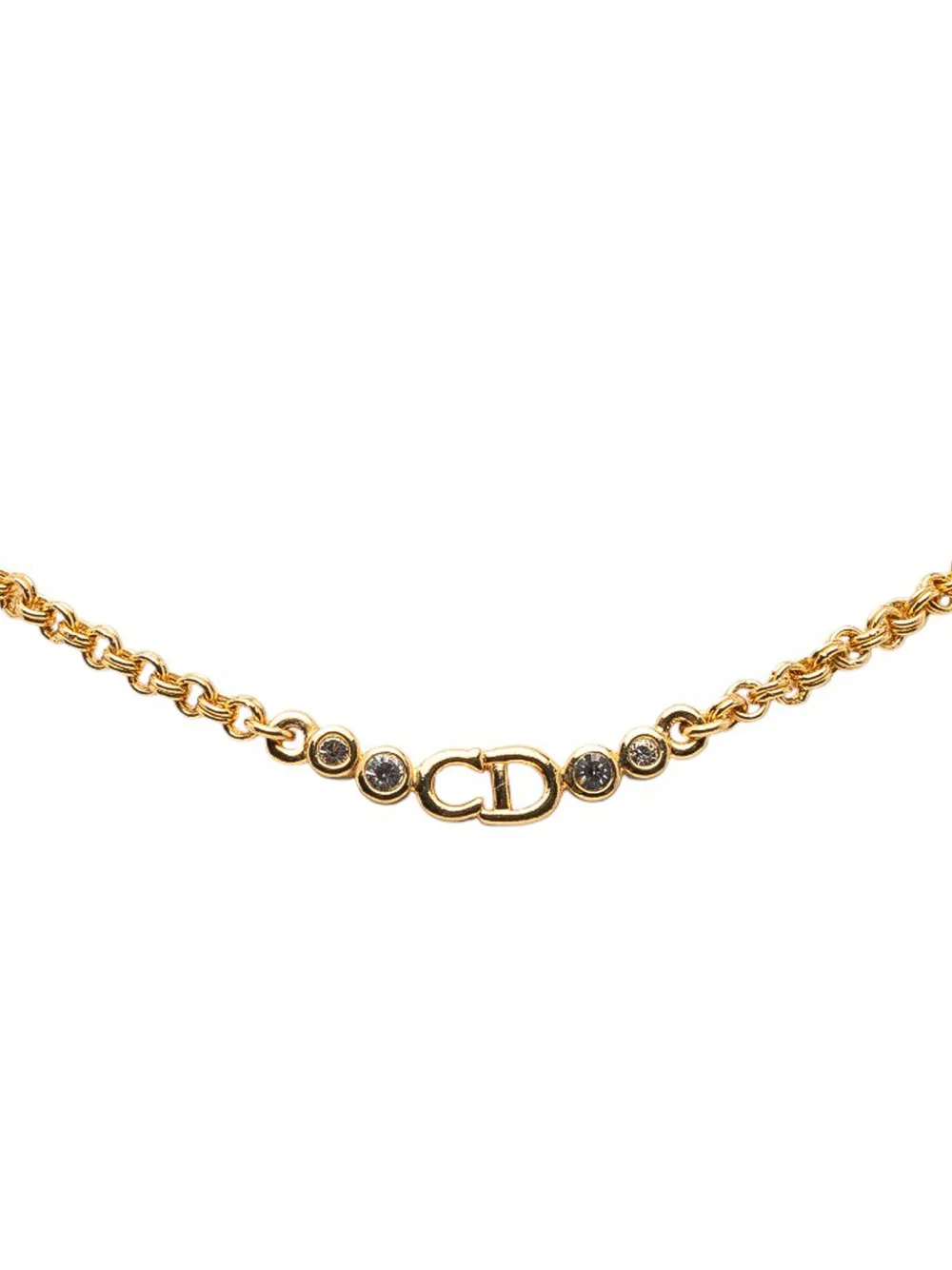 Christian Dior Pre-Owned Collana con logo pendente CD e placcatura oro XX secolo