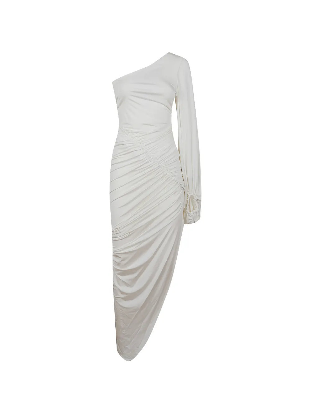 Amen one-shoulder ruched maxi dress - Bianco