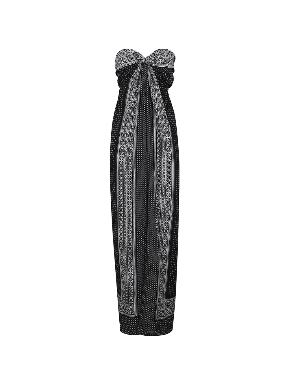 Ermanno Scervino geometric-print strapless maxi dress - Nero