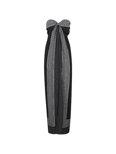 Ermanno Scervino geometric-print strapless maxi dress
