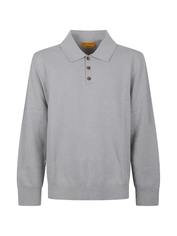 Guest In Residence Allday Long-sleeve Polo Sweater in Grey