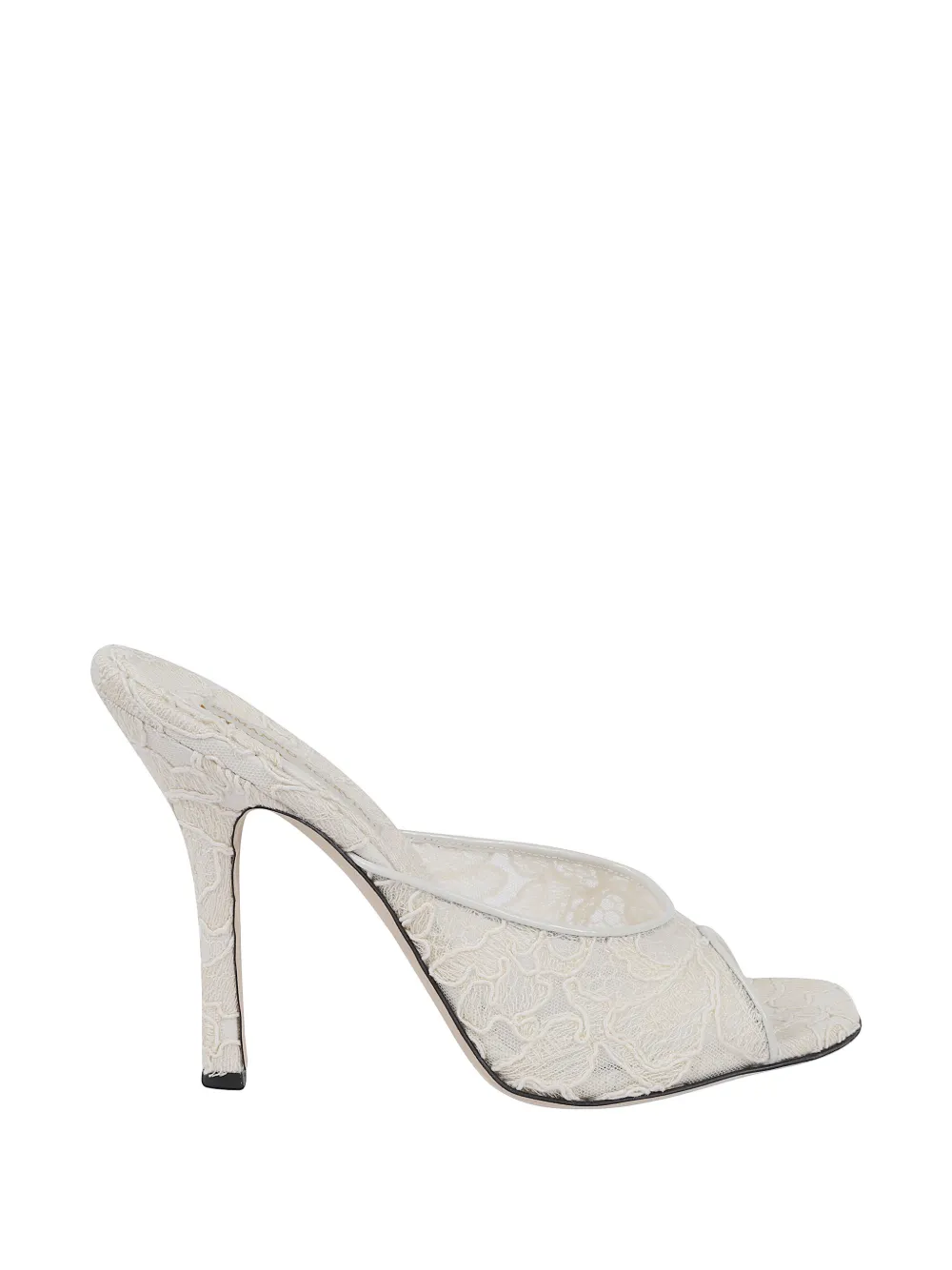 Ermanno Scervino 110mmm floral-lace peep-toe heeled mules - Bianco