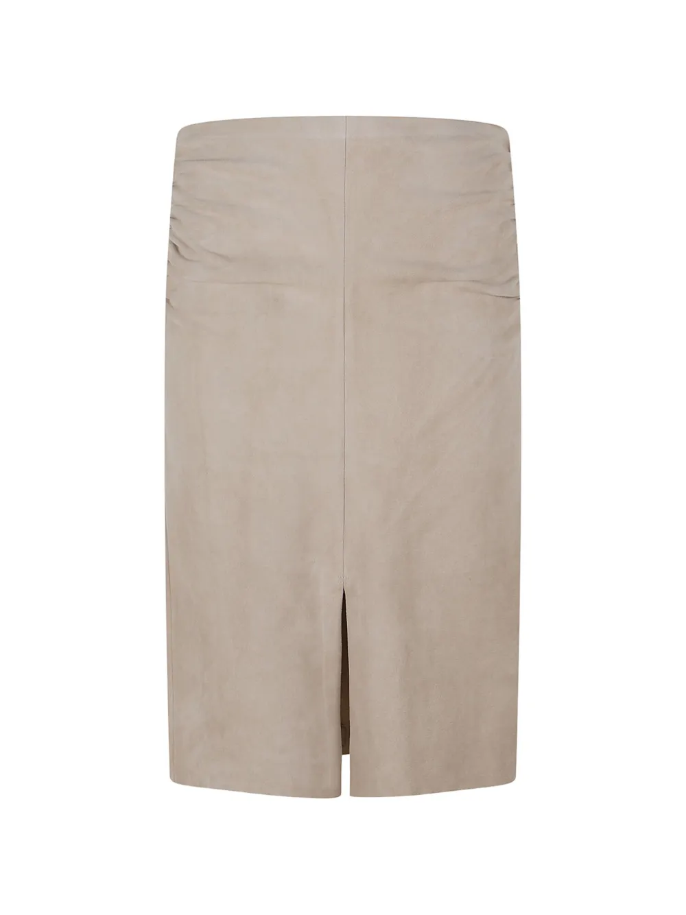 Stouls Ooma ruched suede midi skirt - Nude