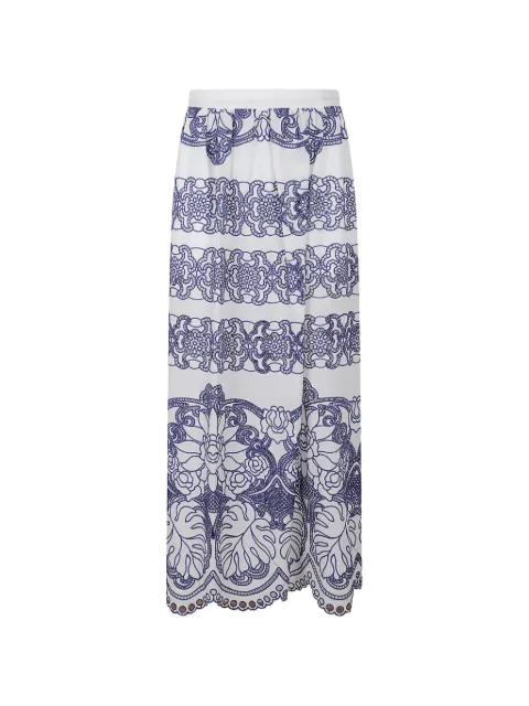 Borgo De Nor Belan embroidered lace-trim maxi skirt