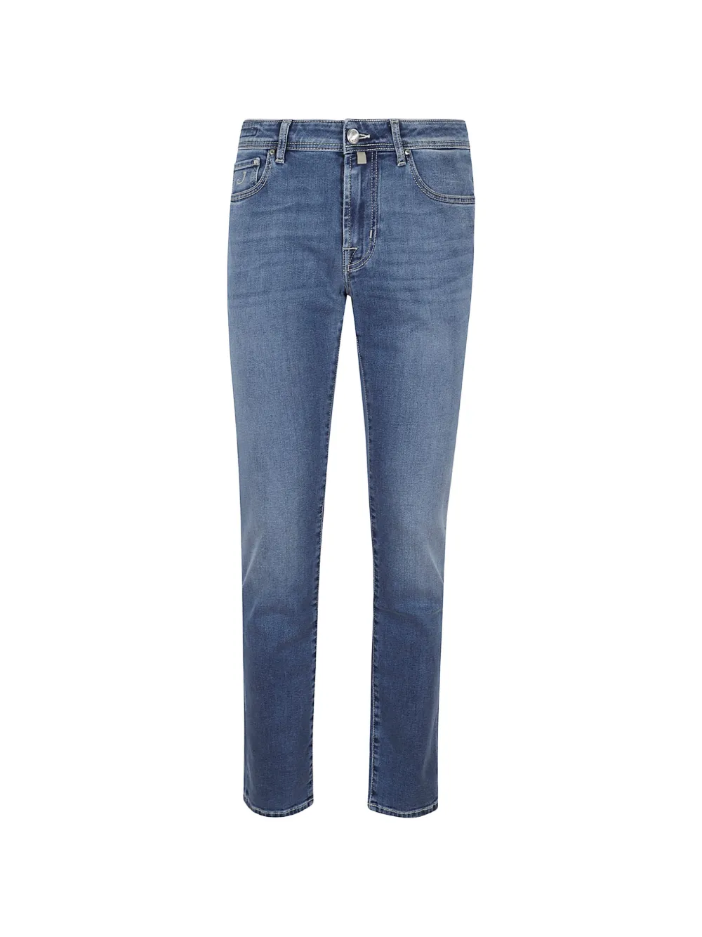 Jacob Cohën logo-embroidered whiskered jeans - Blau