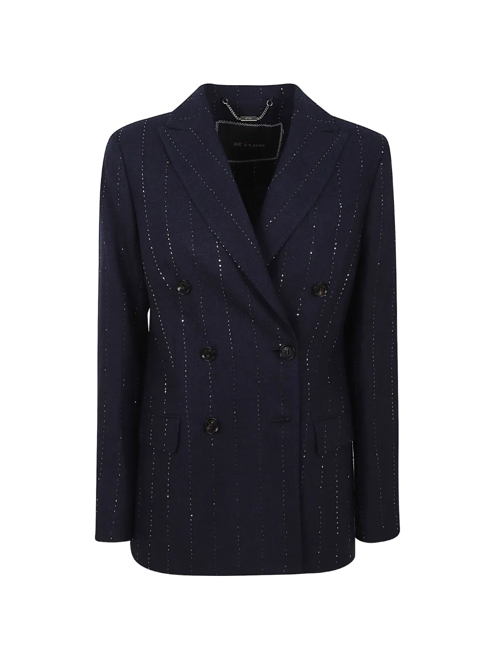 Kiton sequin-embellished double-breasted blazer - Blau